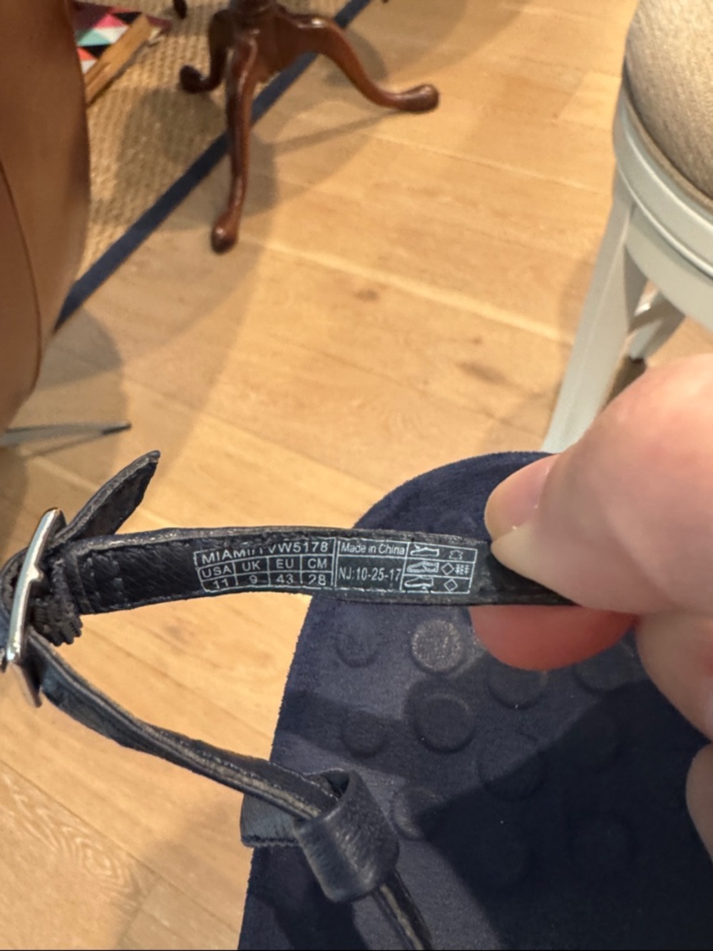 Vionic Navy Sandal with Silver Metal Accents - Picture 2 of 4